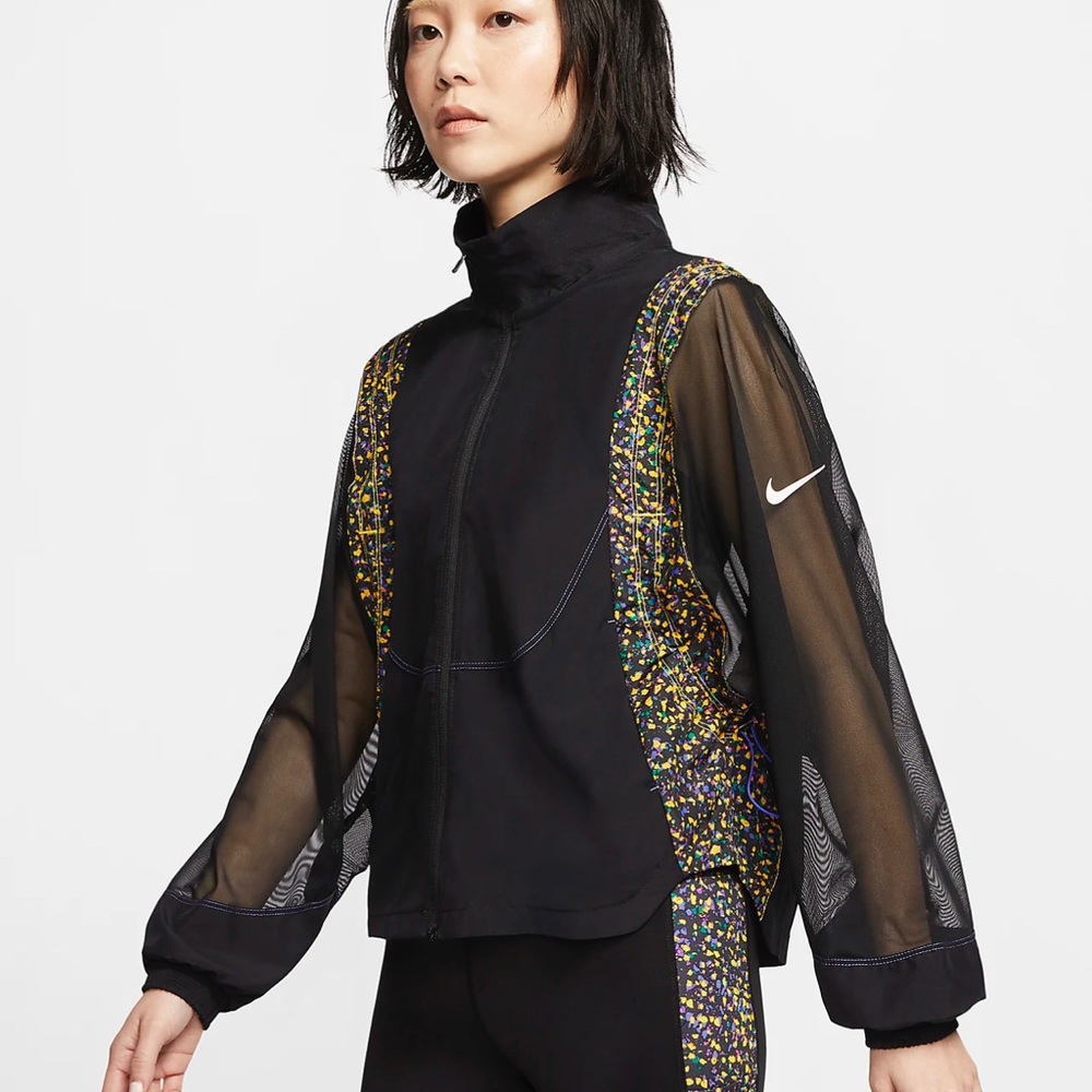 NIKE running mesh jacket adjustable XS super cute packable track jacket sheer - Picture 2 of 16